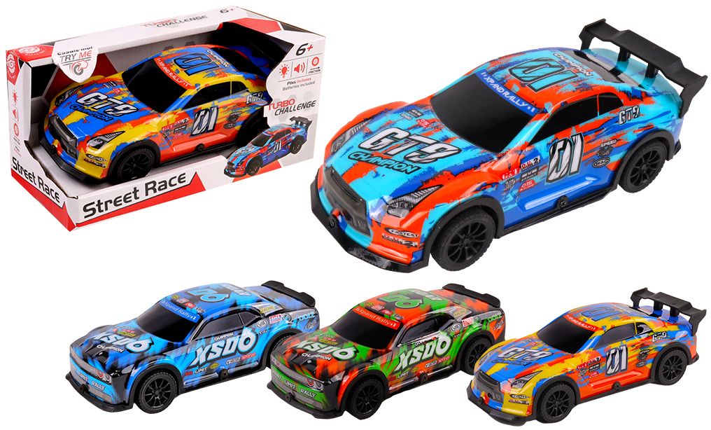 VOITURE DE SPORT RALLYE (Taille 18 cm - Son et lumière)