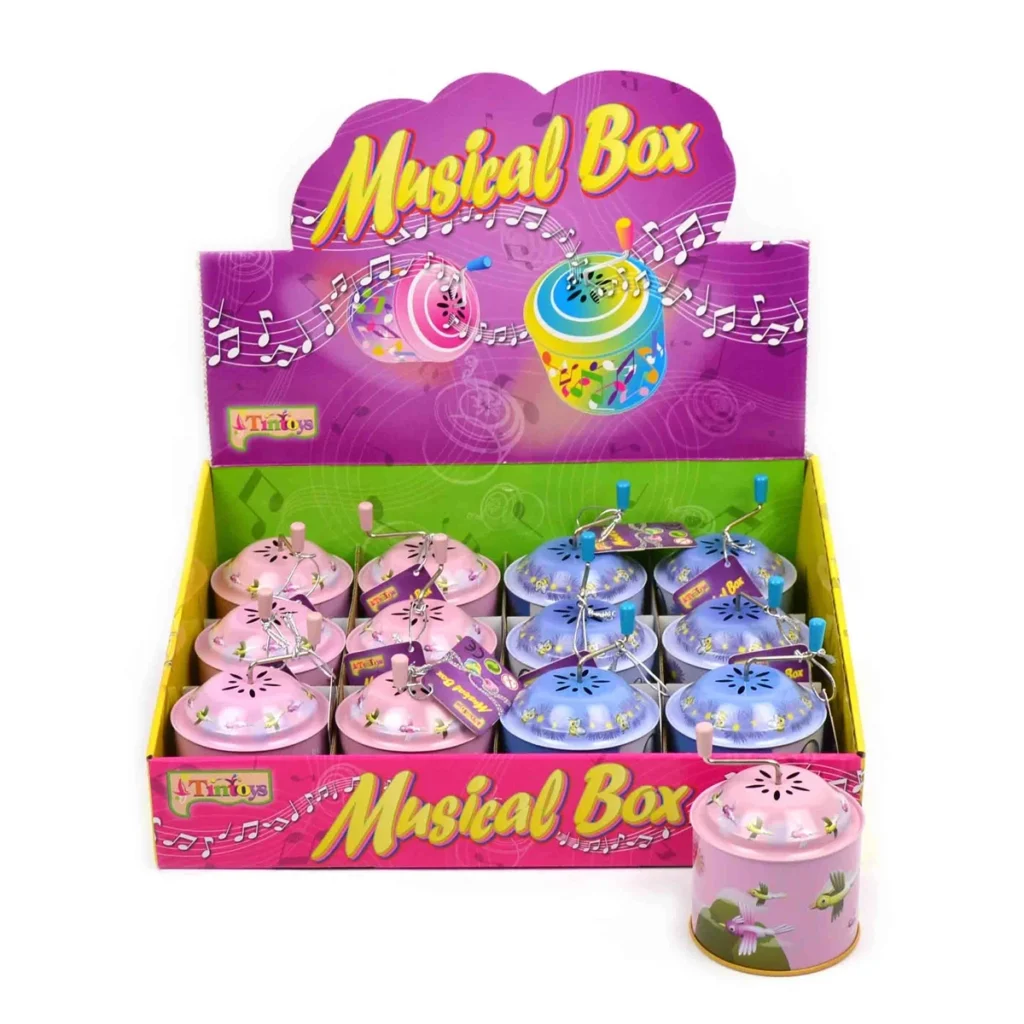BOITE A MUSIQUE EN MÉTAL (Pack 12 boites de 10.5 cm)