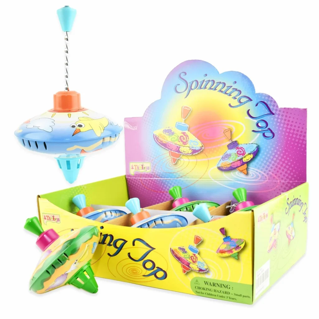 TOUPIE FUN EN MÉTAL (Assortiment 6 toupies) Diamètre 17 cm