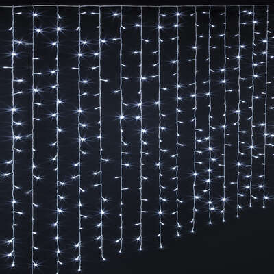 RIDEAU LUMINEUX BLANC (800 Lampes -L. 400 x P. 0,5 x H. 2,5 cm Leds blanches