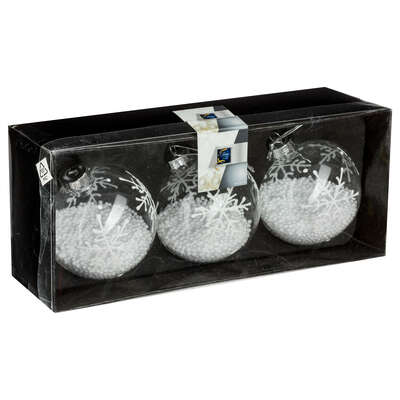 BOULES DE NOEL EN VERRE (Coffret 3 boules 60 mm)