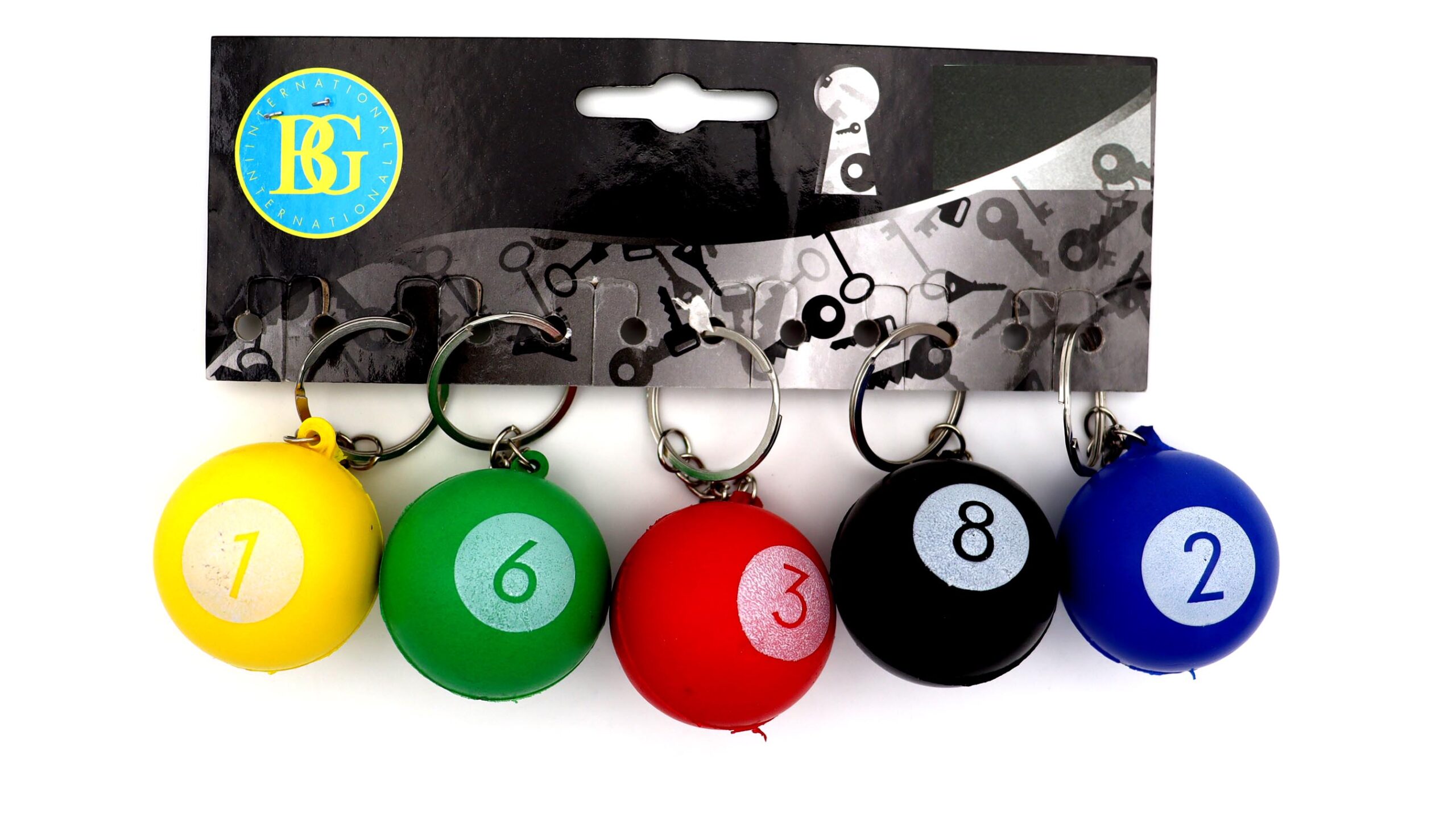 PORTE CLÉ BOULE BILLARD  (Pack 12 balles en mousse) – Image 1