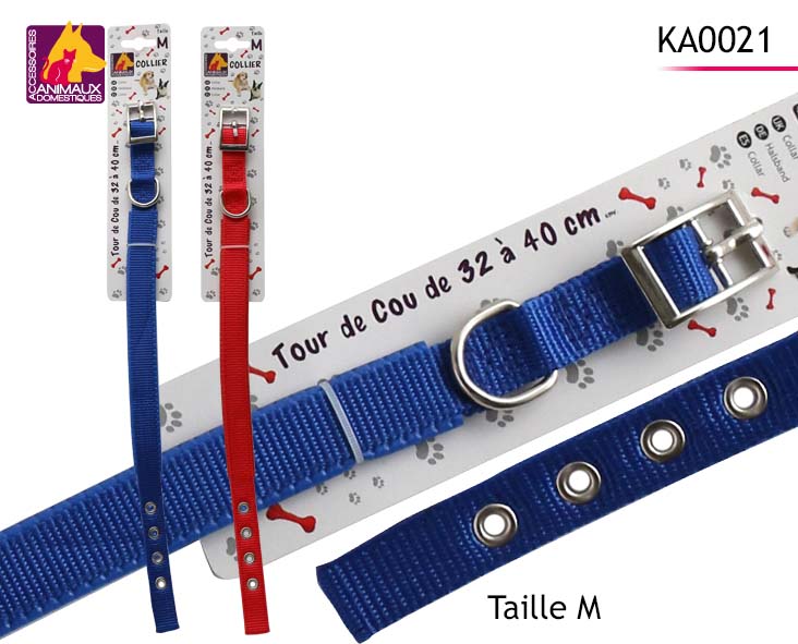 COLLIER DE CHIEN TAILLE M (Polyester 32 à 40 cm)
