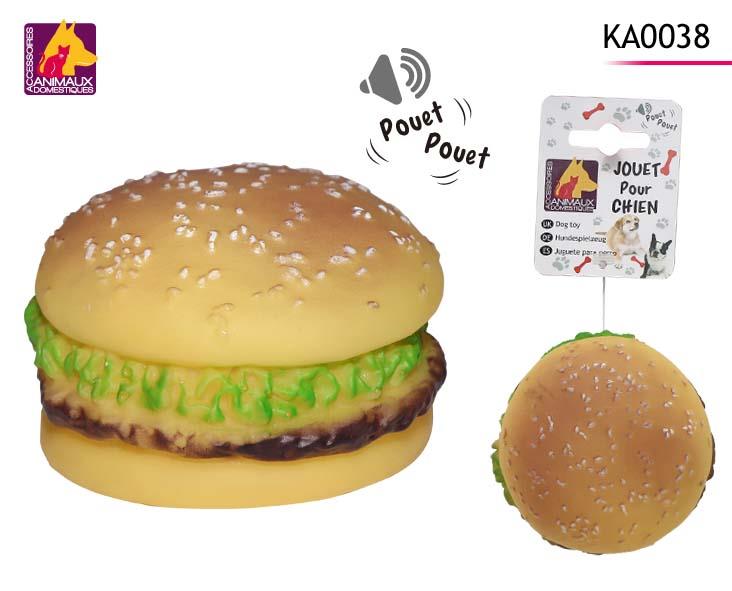 JOUET HAMBURGER SONORE (Jouet pour chien 8 cm)