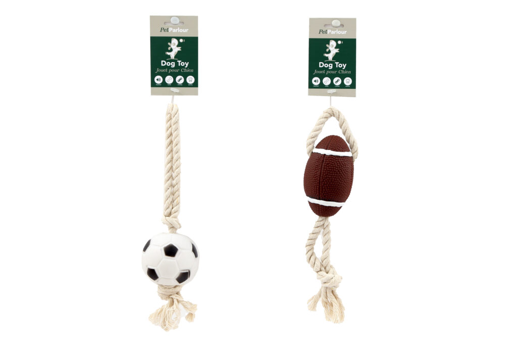 CORDE RUGBY OU FOOT (Jouet pour chien 25 cm)
