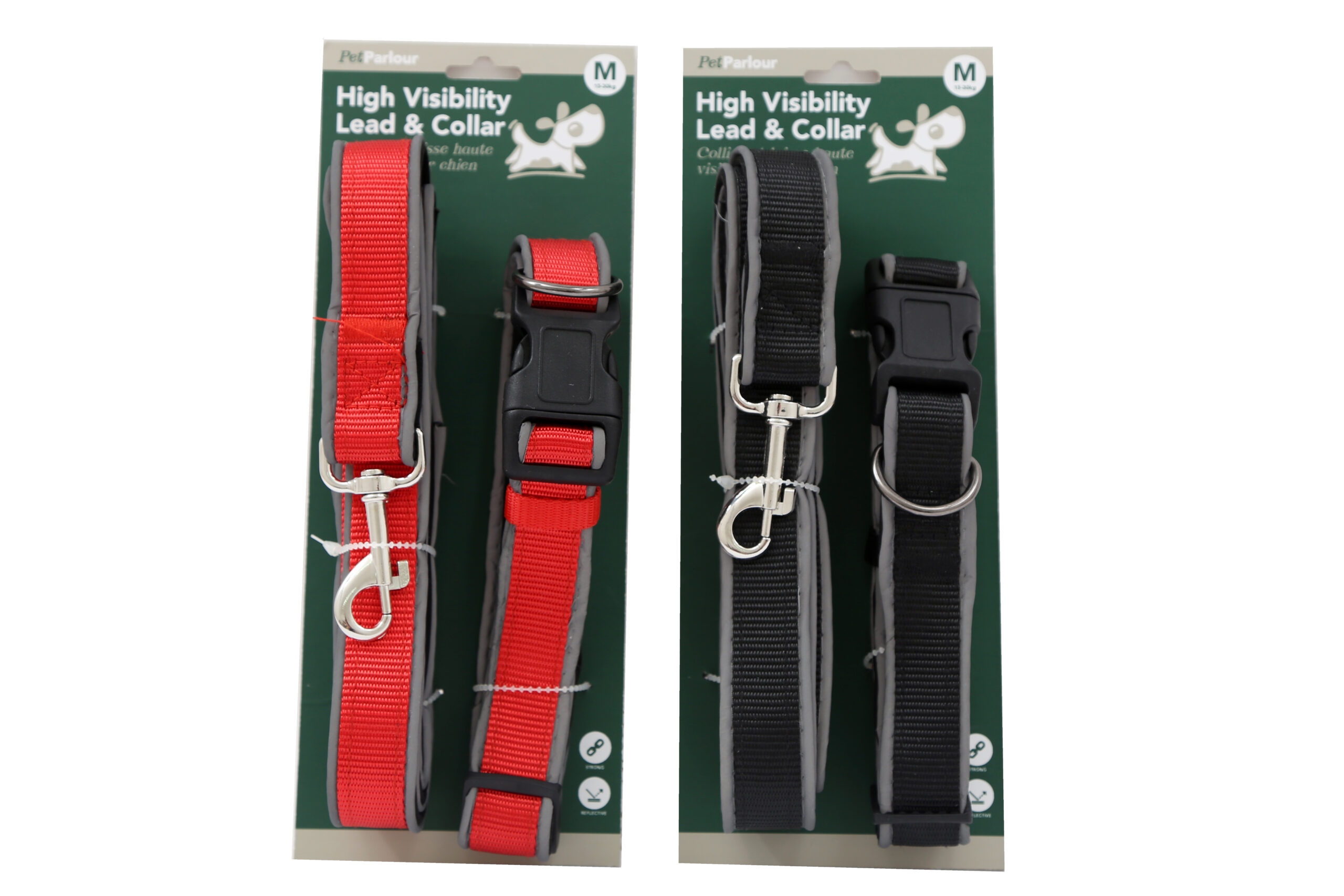 PACK COLLIER ET LAISSE (Réfléchissants pour chien) Taille M – Image 1