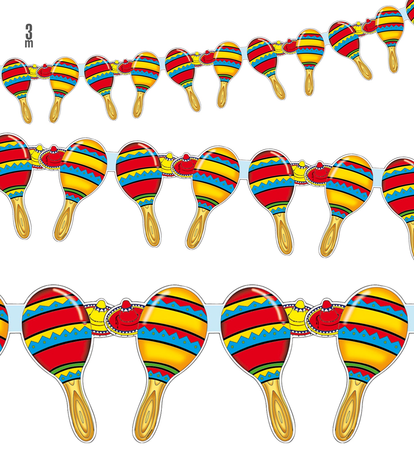 GUIRLANDE MARACAS (Guirlande murale 3 mètres) – Image 1