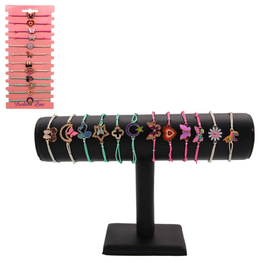 BRACELETS CHARMES (Présentoir 12 pièces - 7 cm)