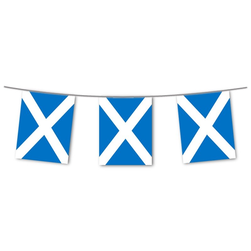 GUIRLANDE ALLEZ L'ECOSSE (Guirlande tissu - 10 mètres) 15 fanions 30 x 40 cm