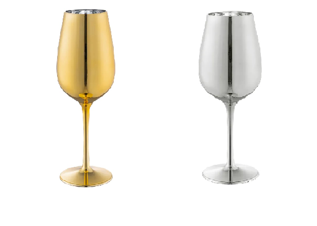 VERRE BLING BLING (Contenance 450 ml - 23 cm) Couleur or ou argent