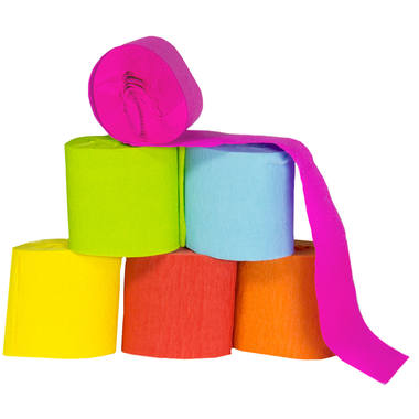 ROULEAUX PAPIER CRÉPON (Pack 6 rouleaux - 6 coloris) Longueur 10 mètres