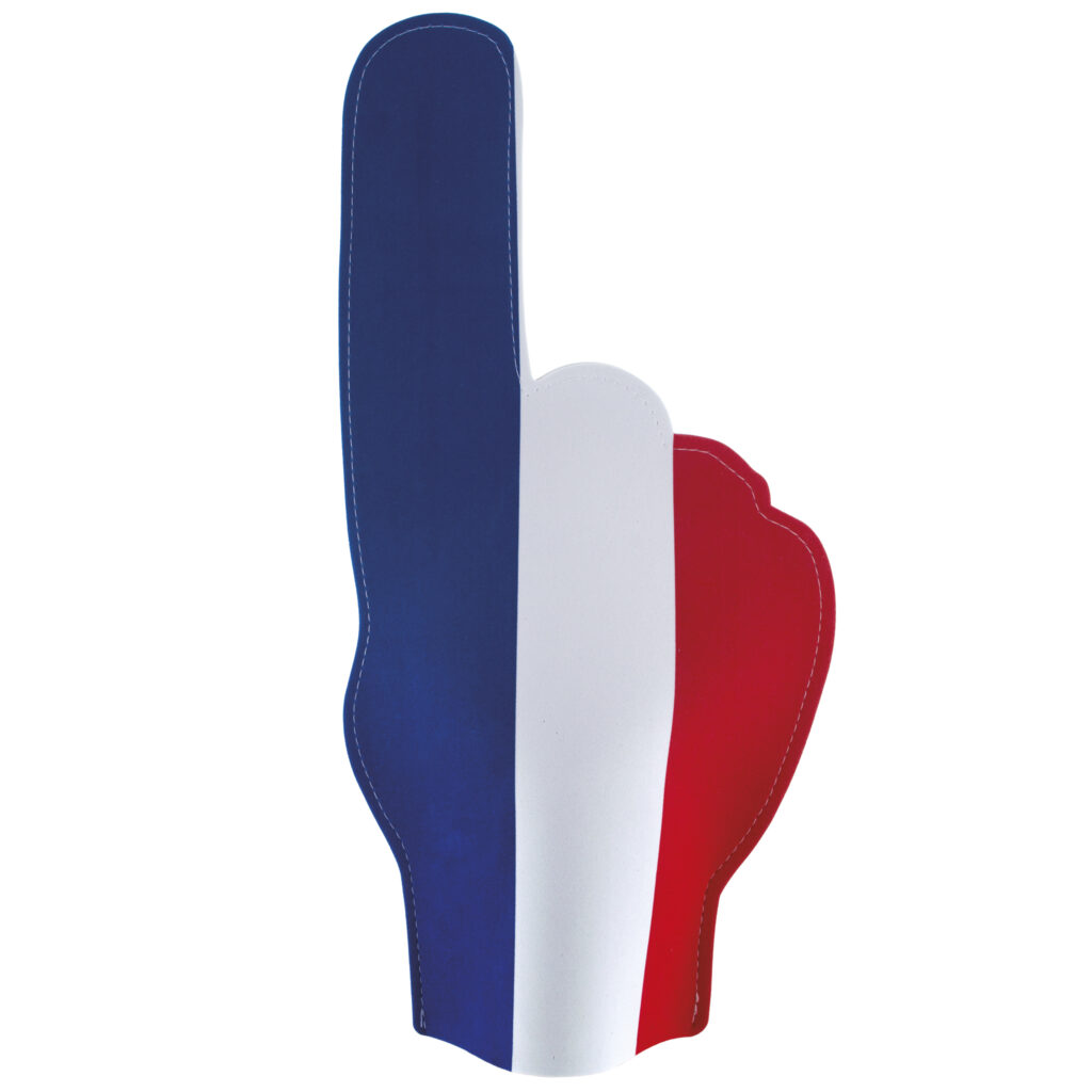 MAIN GÉANTE ALLEZ FRANCE (Main en mousse 50 x 25 cm) Supporter France BBR