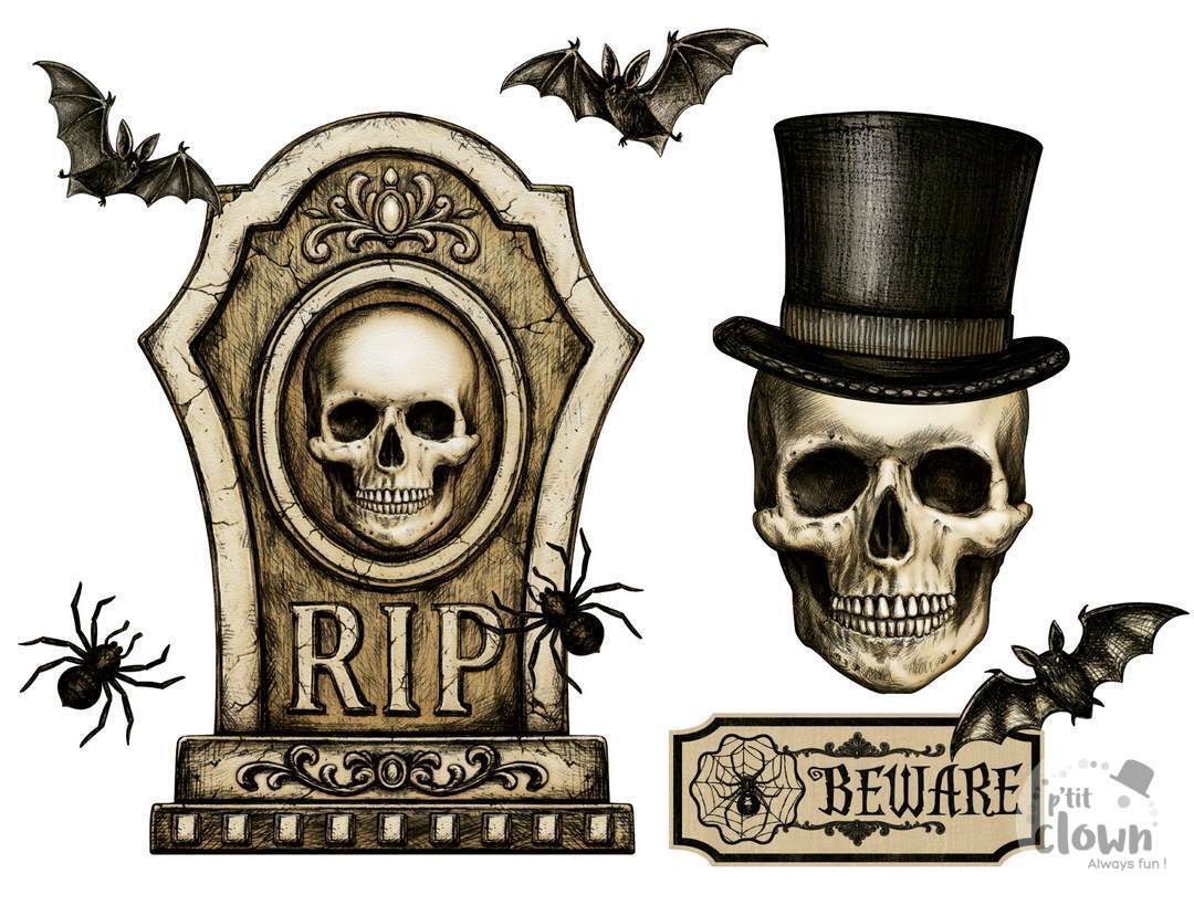 STICKER HALLOWEEN (Dimension 47.5 x 24.5 cm) Modèles aléatoires – Image 1