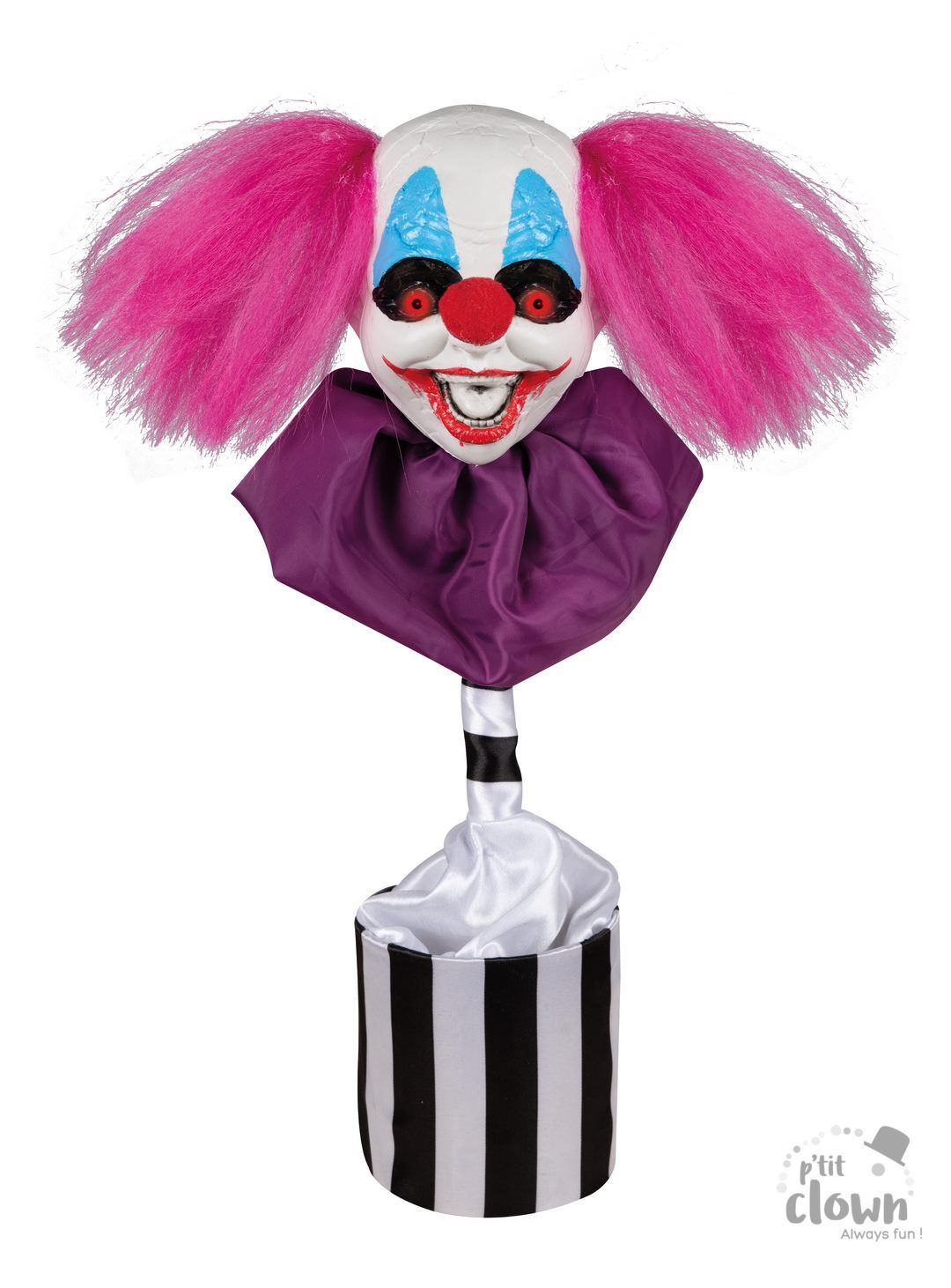 TÊTE DE CLOWN SAUTEUSE (Sonore et lumineux 45 cm) Démo vidéo – Image 1