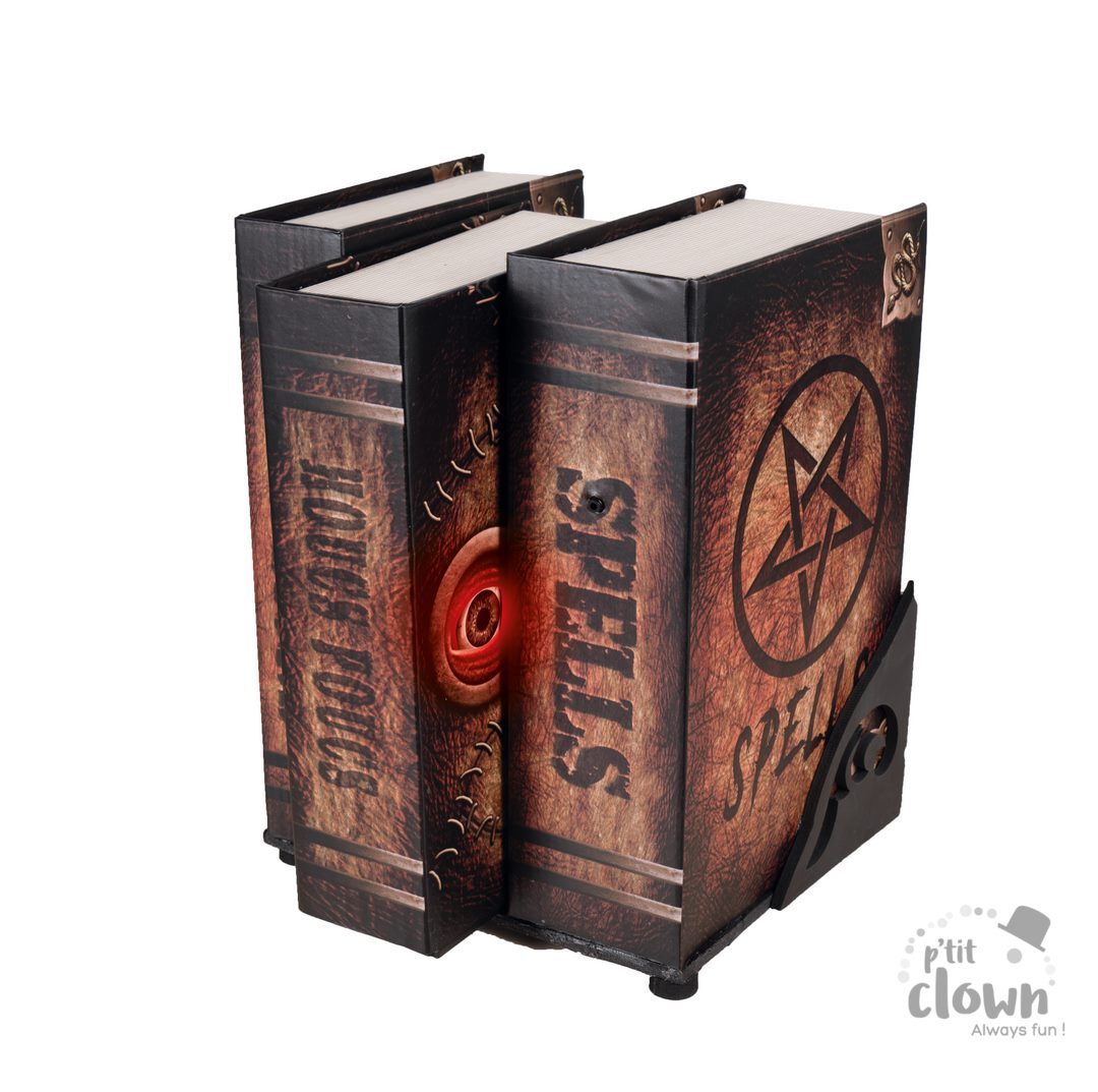 TRIO DE GRIMOIRES ANIMÉS (Sonore et lumineux 26 cm) Démo vidéo – Image 1