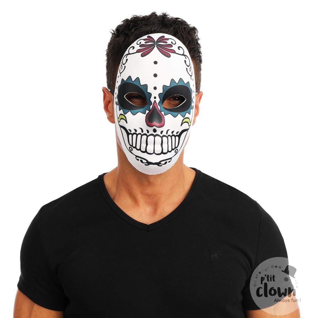 MASQUE JOUR DES MORTS (Masque Dia de los muertos) Masque homme polyester – Image 1