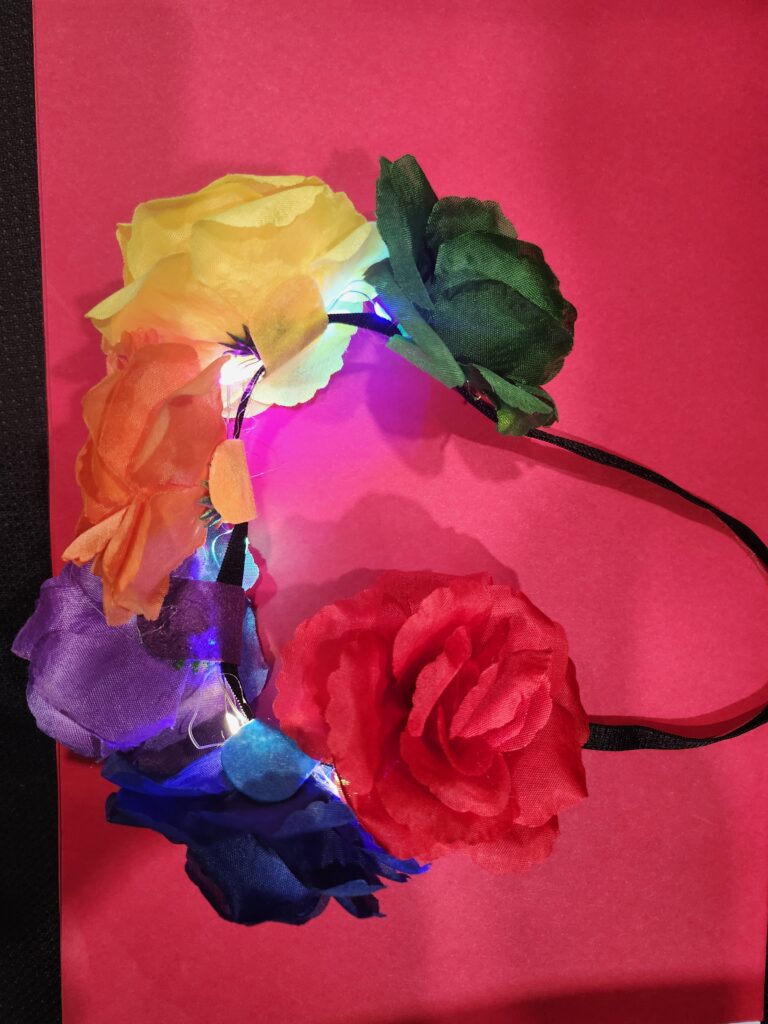 COURONNE DE FLEURS A LED (Couronne lumineuse)
