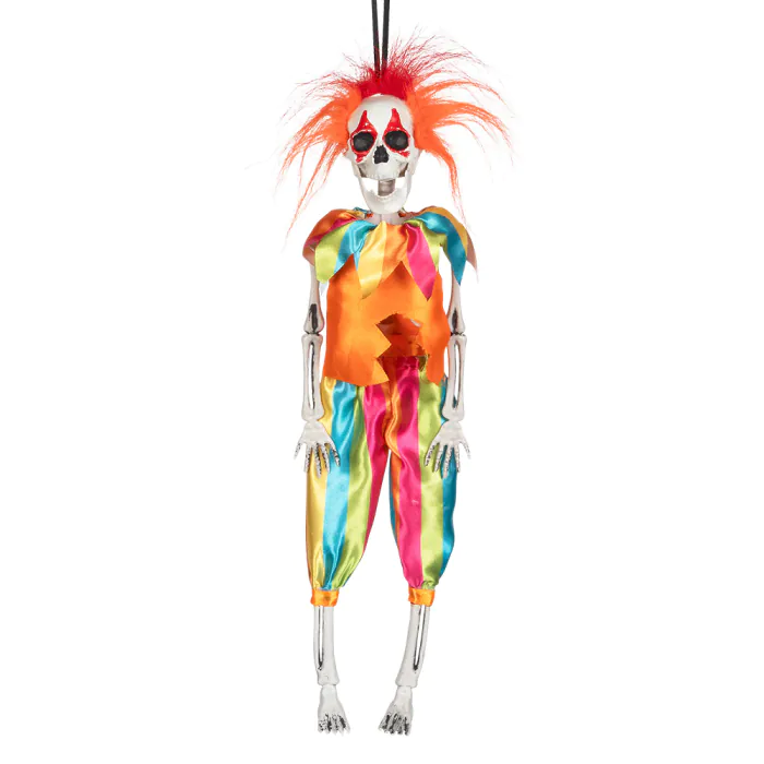 SQUELETTE DE CLOWN (Décoration à suspendre) Hauteur 40 cm