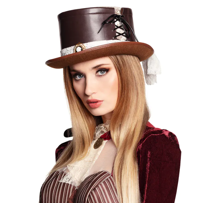 CHAPEAU STEAMPUNK (Chapeau avec lacets) Collection Steampunk