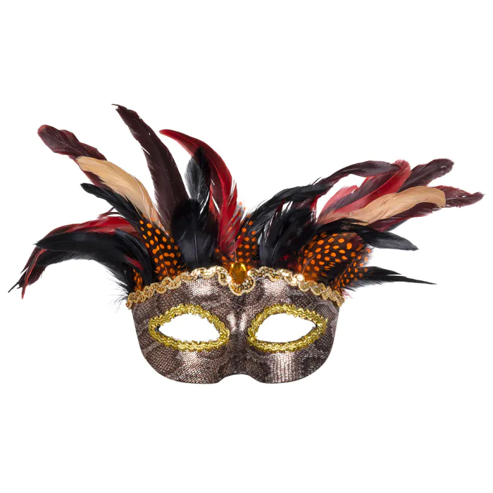 MASQUE LOUP VAUDOU (Masque à plumes)