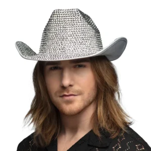 CHAPEAU COW BOY STRASS (Chapeau en version de luxe) Couleur rose ou argent – Image 5