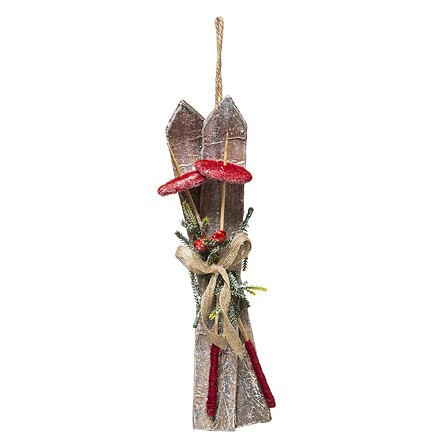 PAIRE DE SKIS ET BATONS (Décoration 31 cm)
