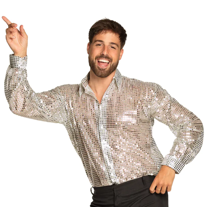 CHEMISE DISCO BRILLANTE (Tailles adultes M ou L)