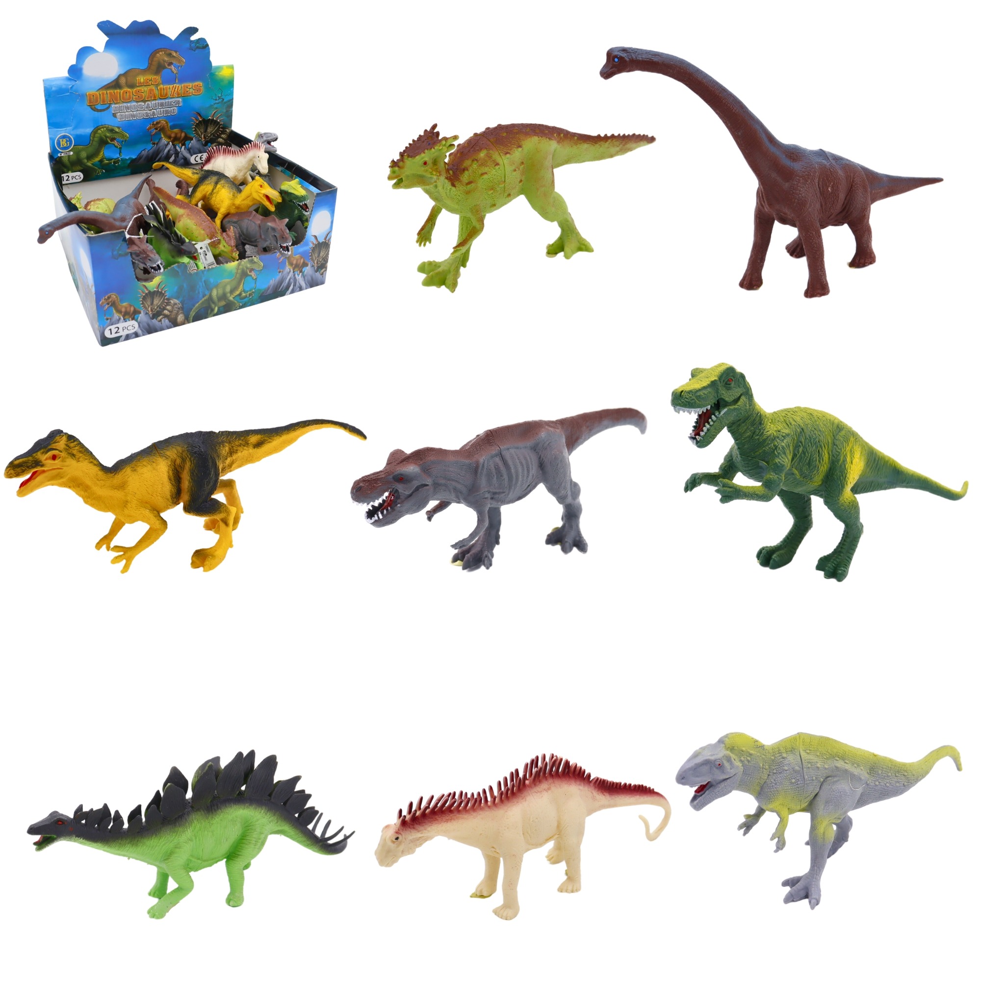 BOITE 12 DINOSAURES (Tailles entre 19 et 26 cm) – Image 1