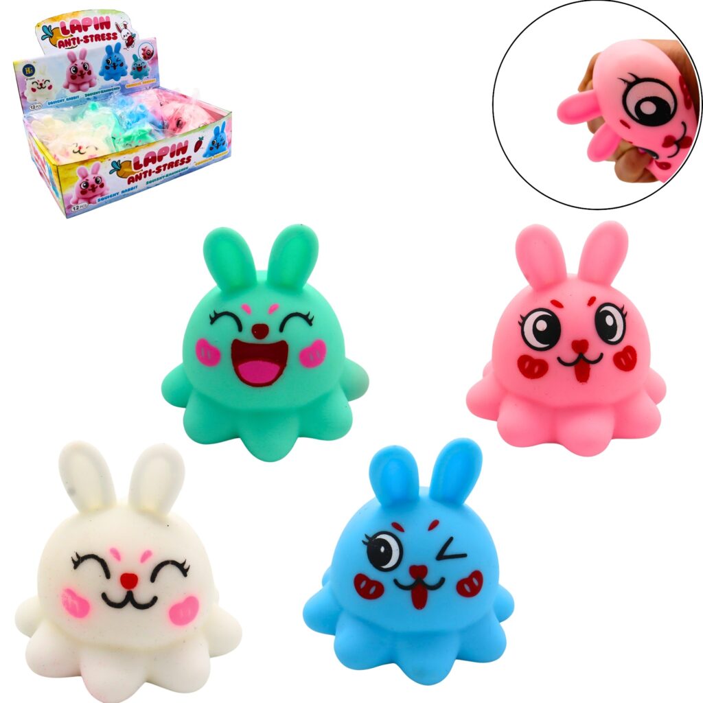 PETIT LAPIN ANTI STRESS (Boite 12 pièces - 8.5 cm)