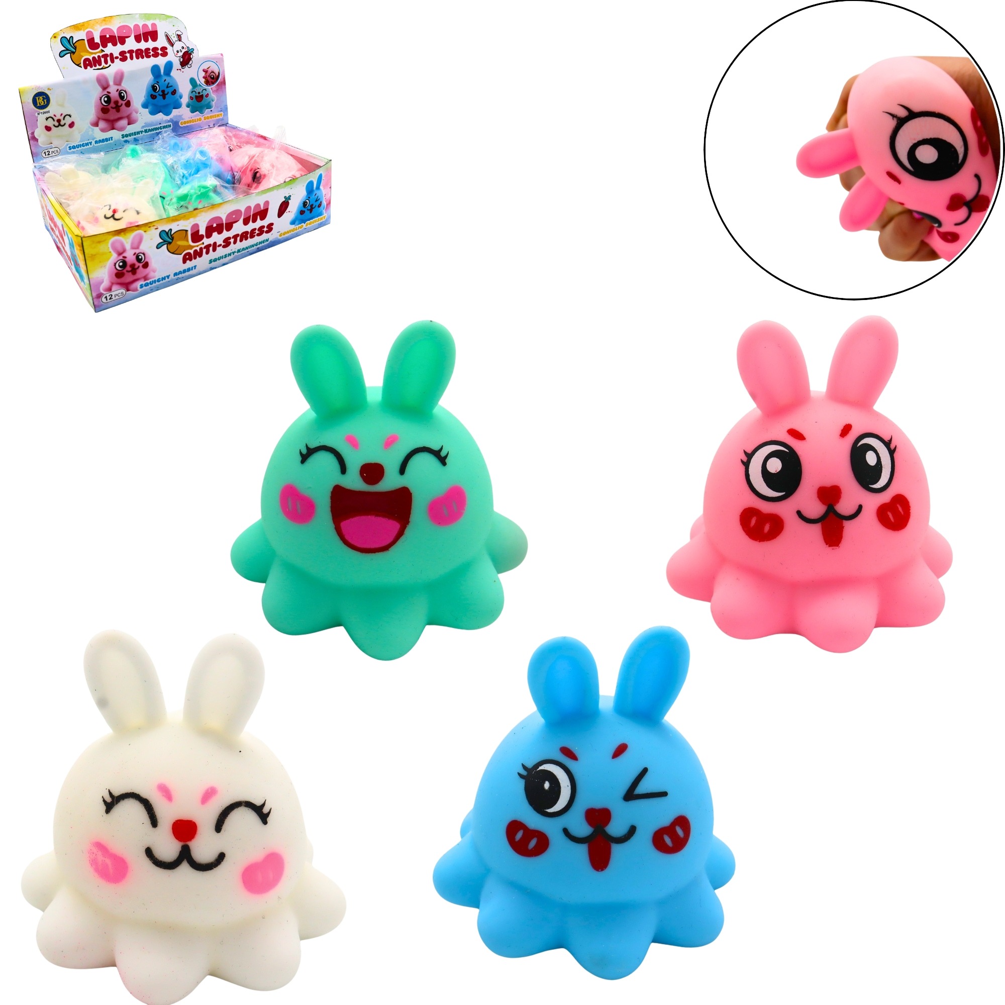 PETIT LAPIN ANTI STRESS (Boite 12 pièces - 8.5 cm) – Image 1