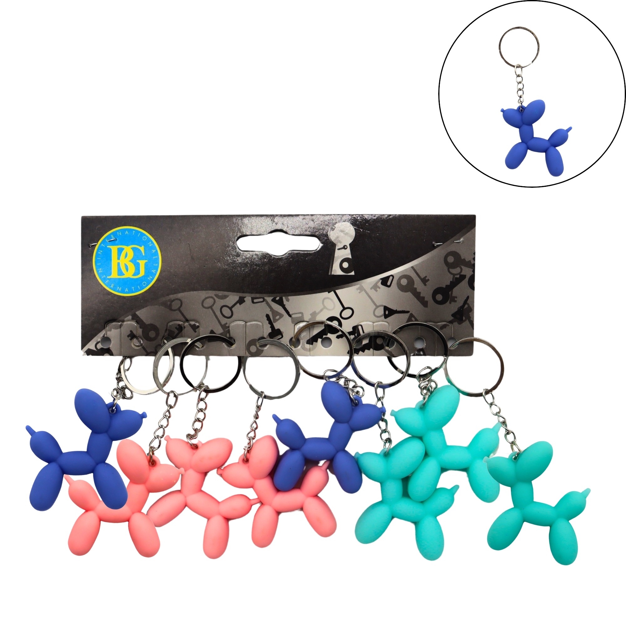 PORTE CLÉ CHIEN BALLON (Assortiment 12 pièces) – Image 1