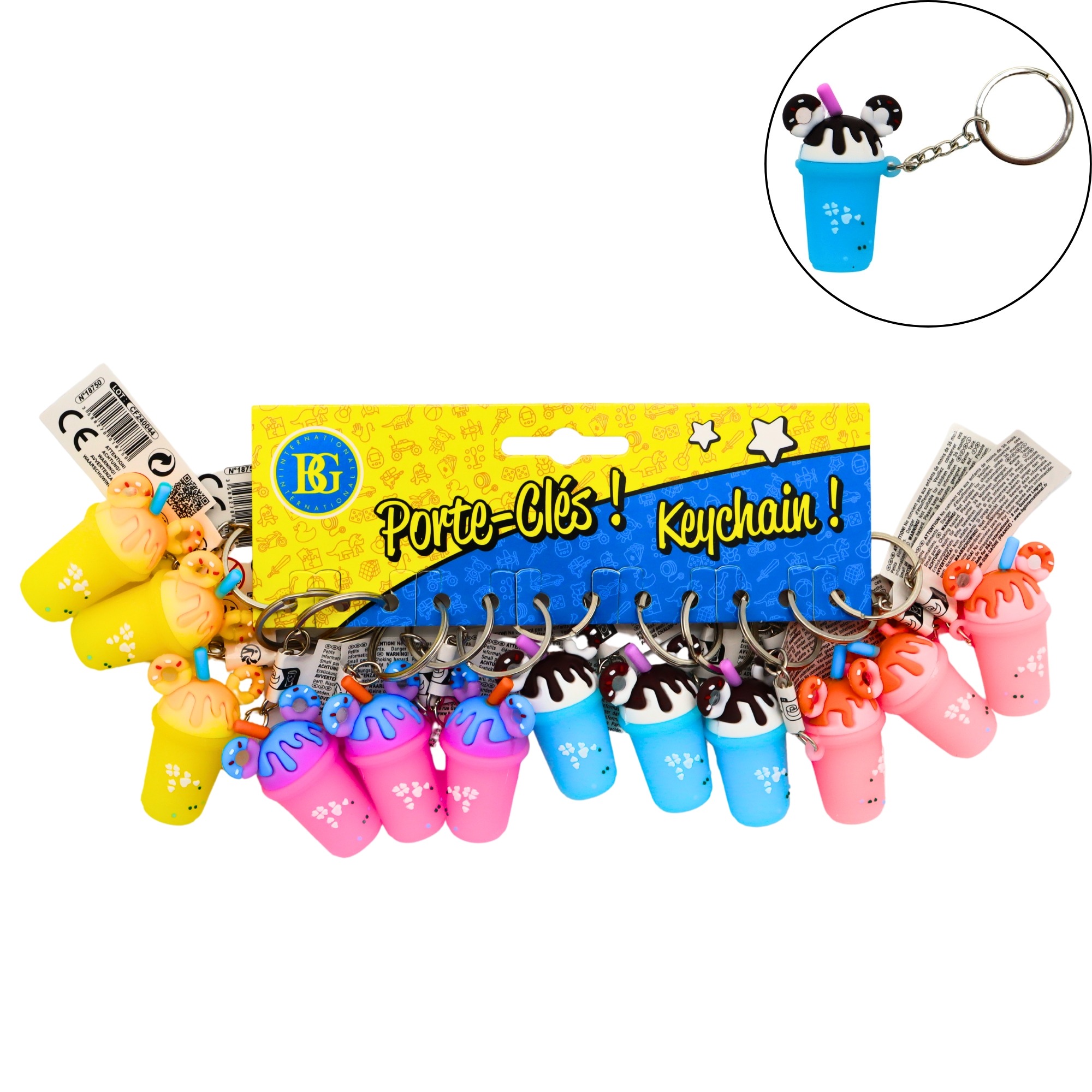 PORTE CLÉ MILK SHAKE (Assortiment 12 pièces) – Image 1
