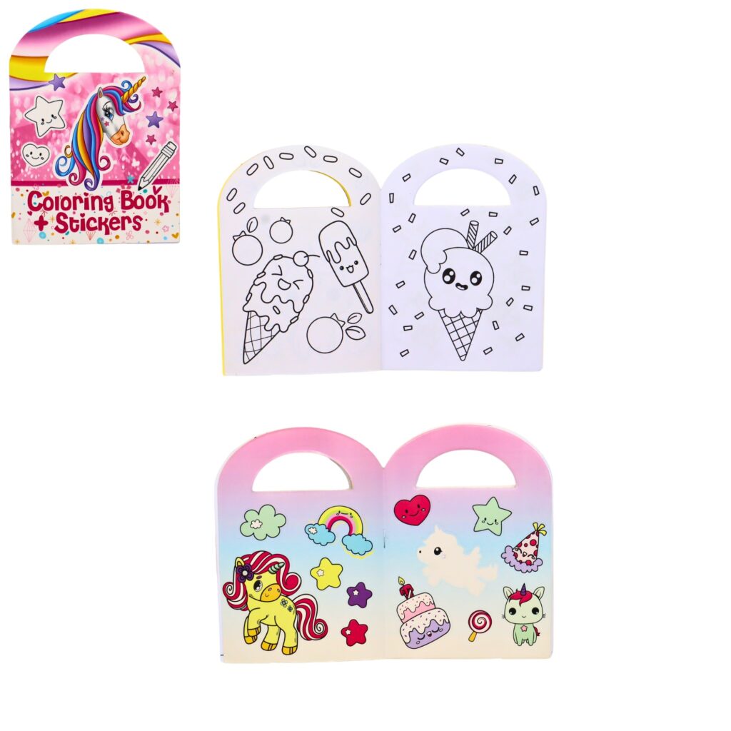 ALBUM DE COLORIAGE (Stickers thème licorne) Pack 48 pièces