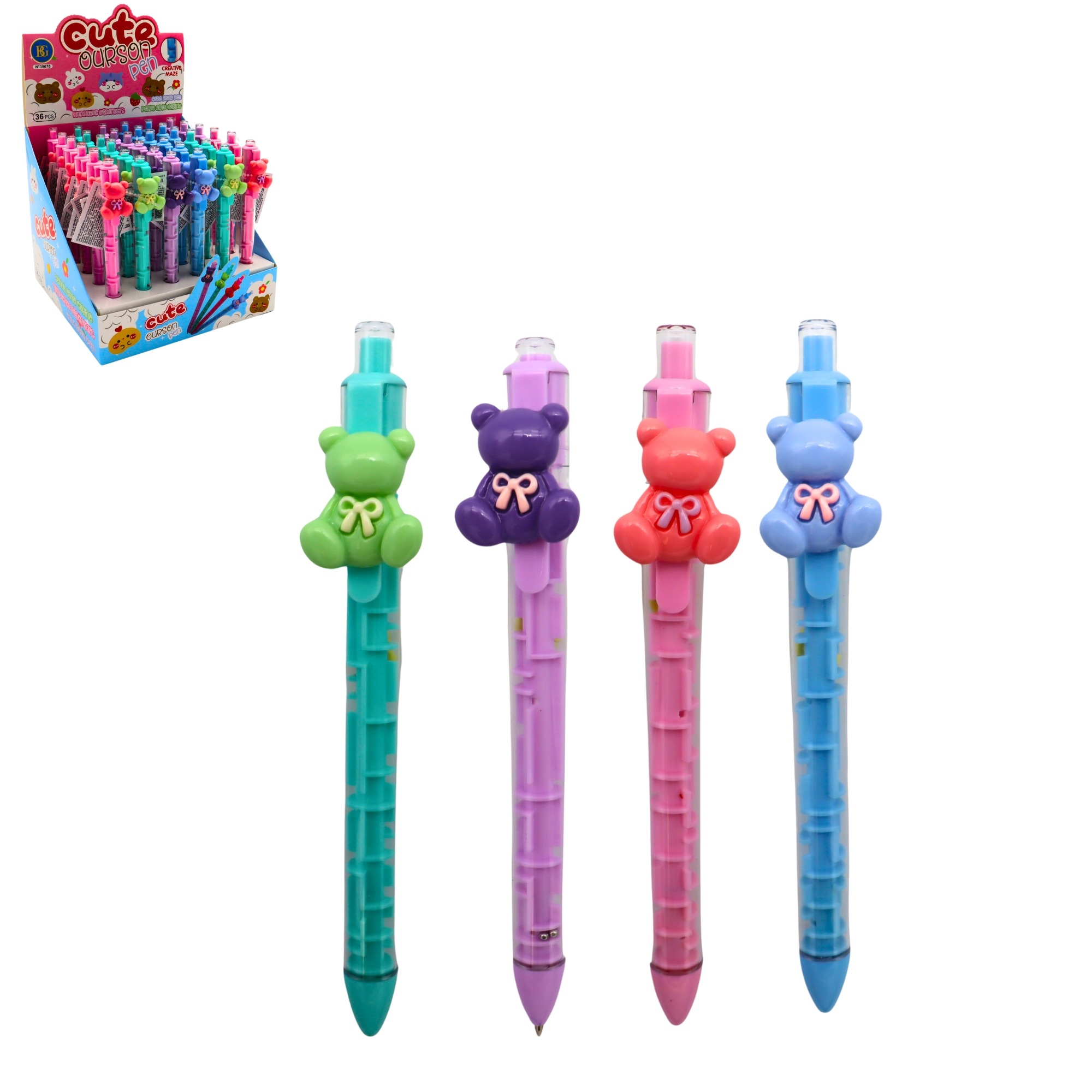STYLO A BILLE OURSON (Boite 36 stylos 14 cm) – Image 1