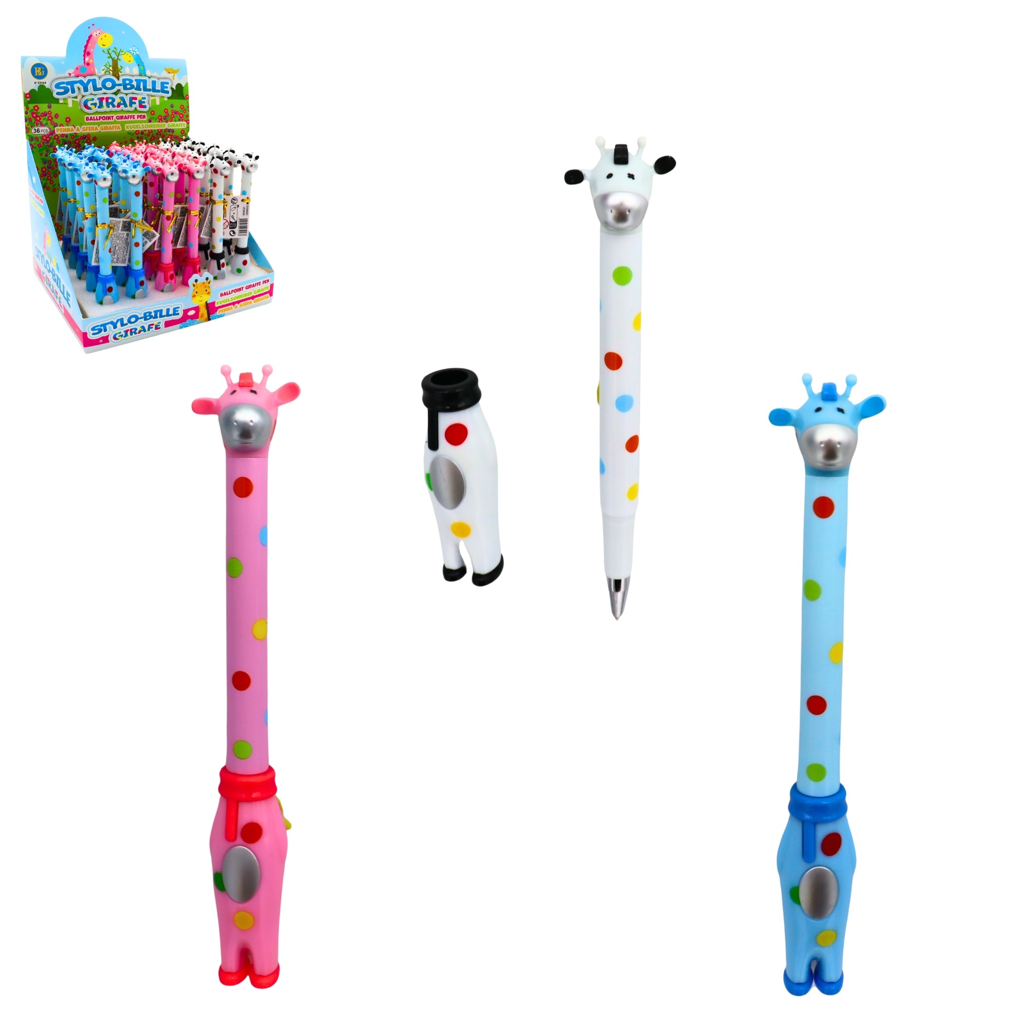 STYLO A BILLE GIRAFE FUN (Boite 36 stylos 16 cm) – Image 1
