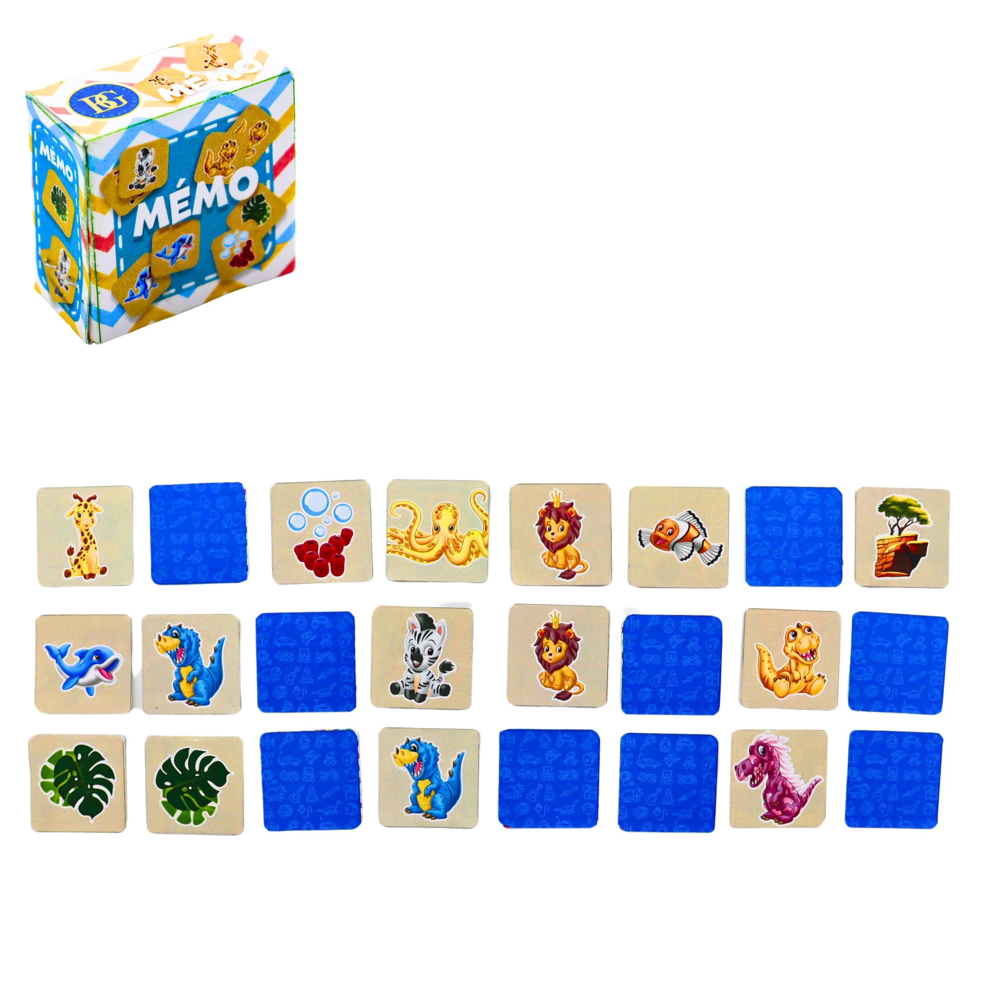 JEU DE CARTES MEMORY (Thème animaux - 48 pièces) – Image 1