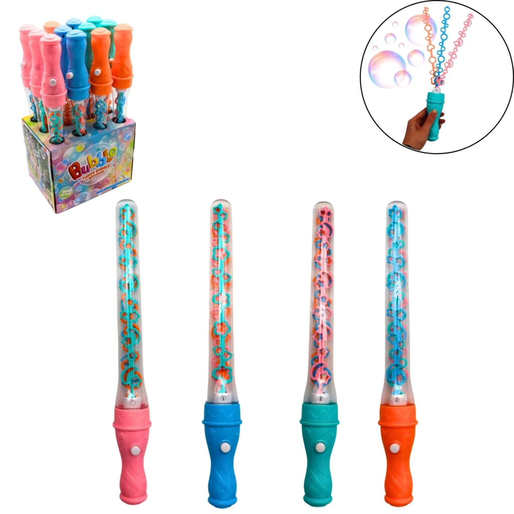 TUBE BULLES DE SAVON (Taille 37 cm - 3 souffleurs) Pack 12 tubes
