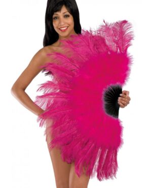 ÉVENTAIL GÉANT DE LUXE (Plume d'autruche 90 cm ouvert) – Image 3