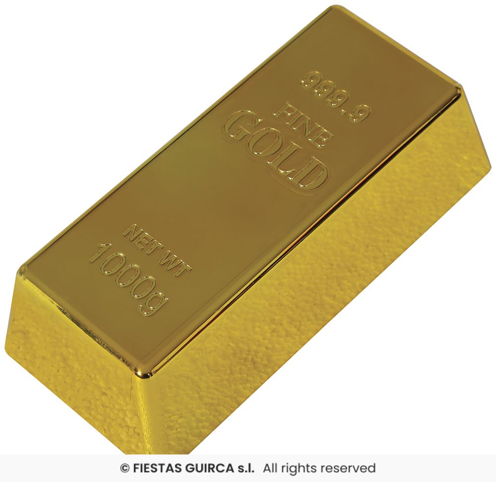 LINGOT D'OR DÉCORATION (Lingot en plastique) Dimension 16 x4.5cm
