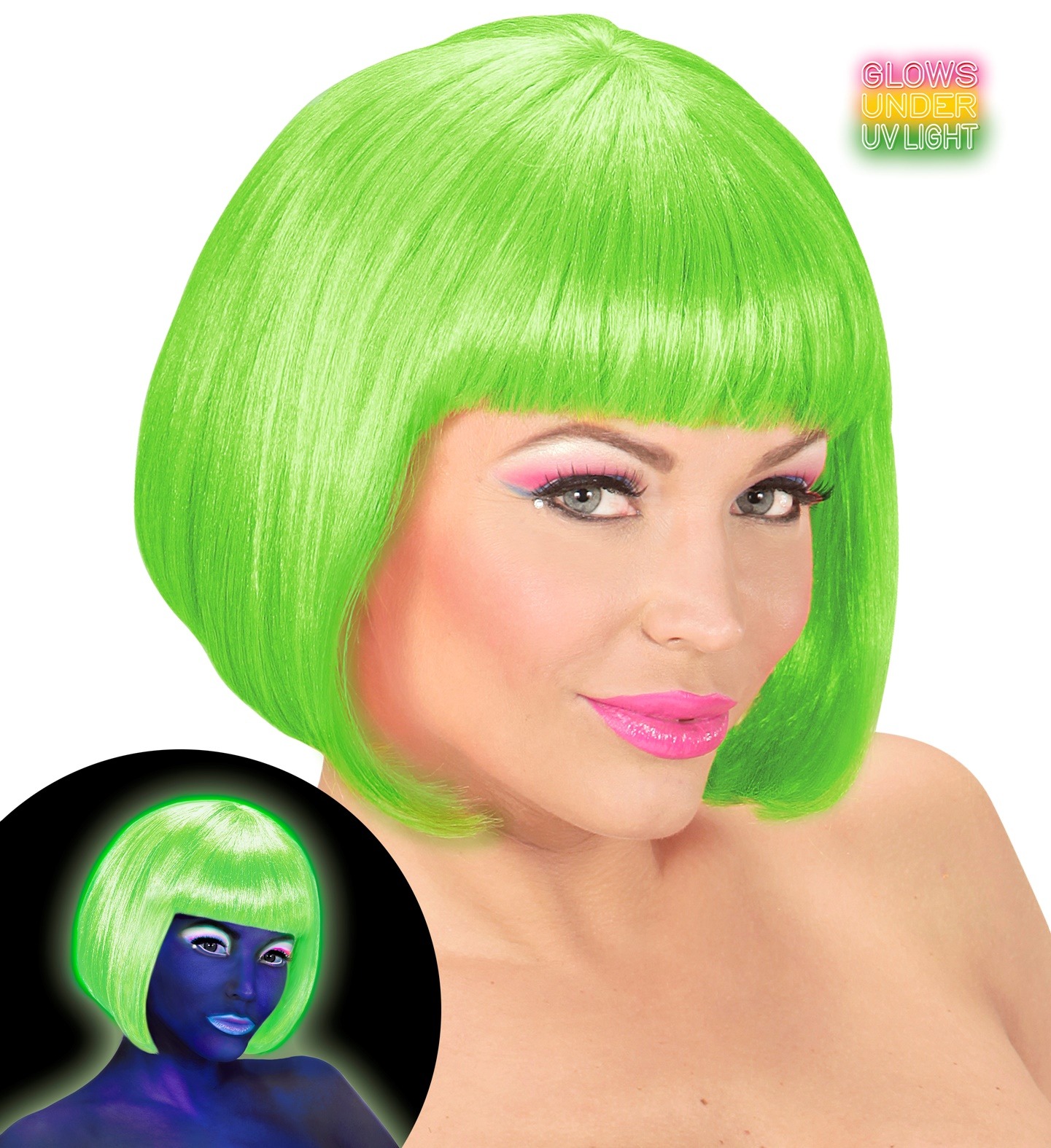 PERRUQUE CABARET VERTE(Couleurs néons et fluo) – Image 1