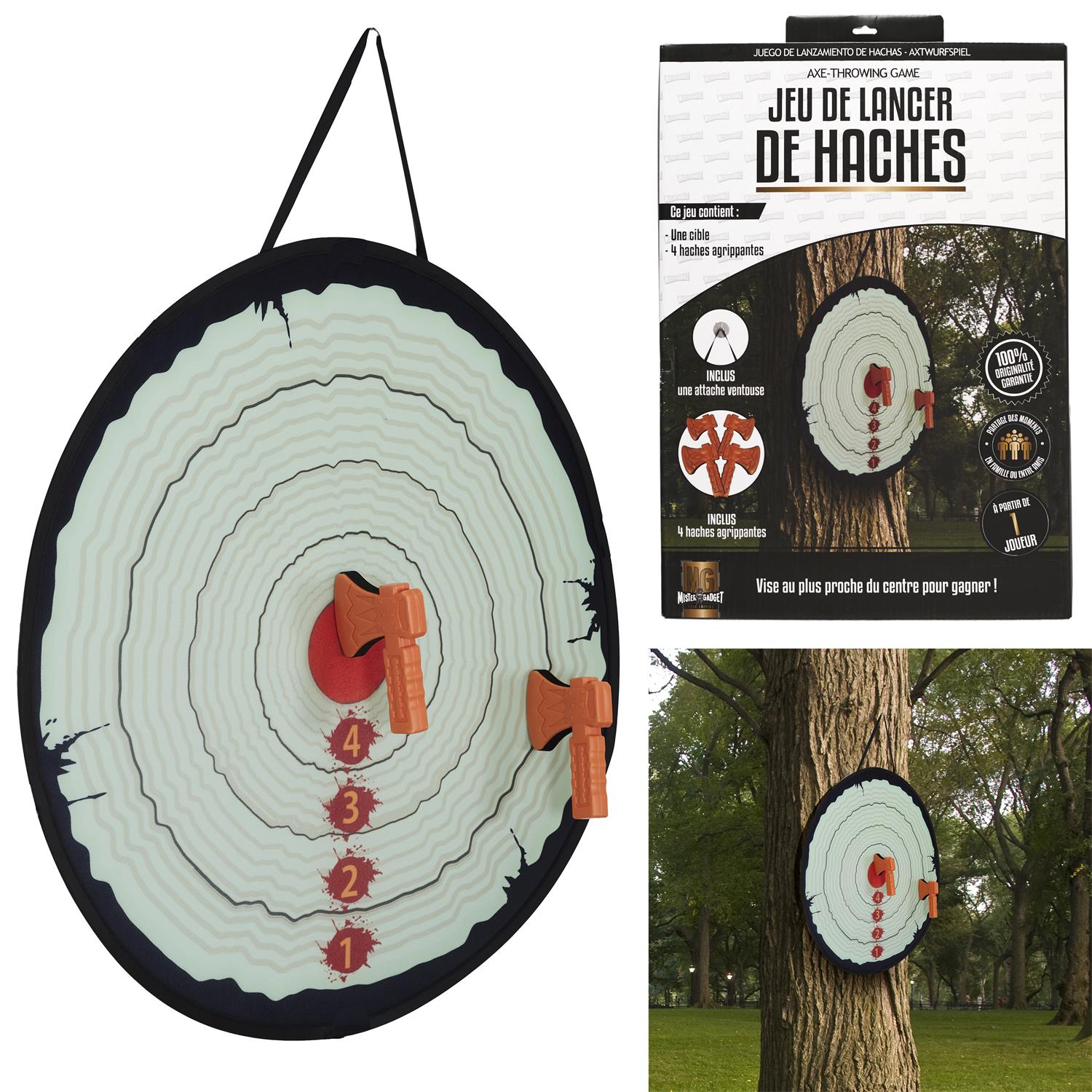 CIBLE VELCRO AVEC 4 HACHES (70 cm  de diamètre) – Image 1