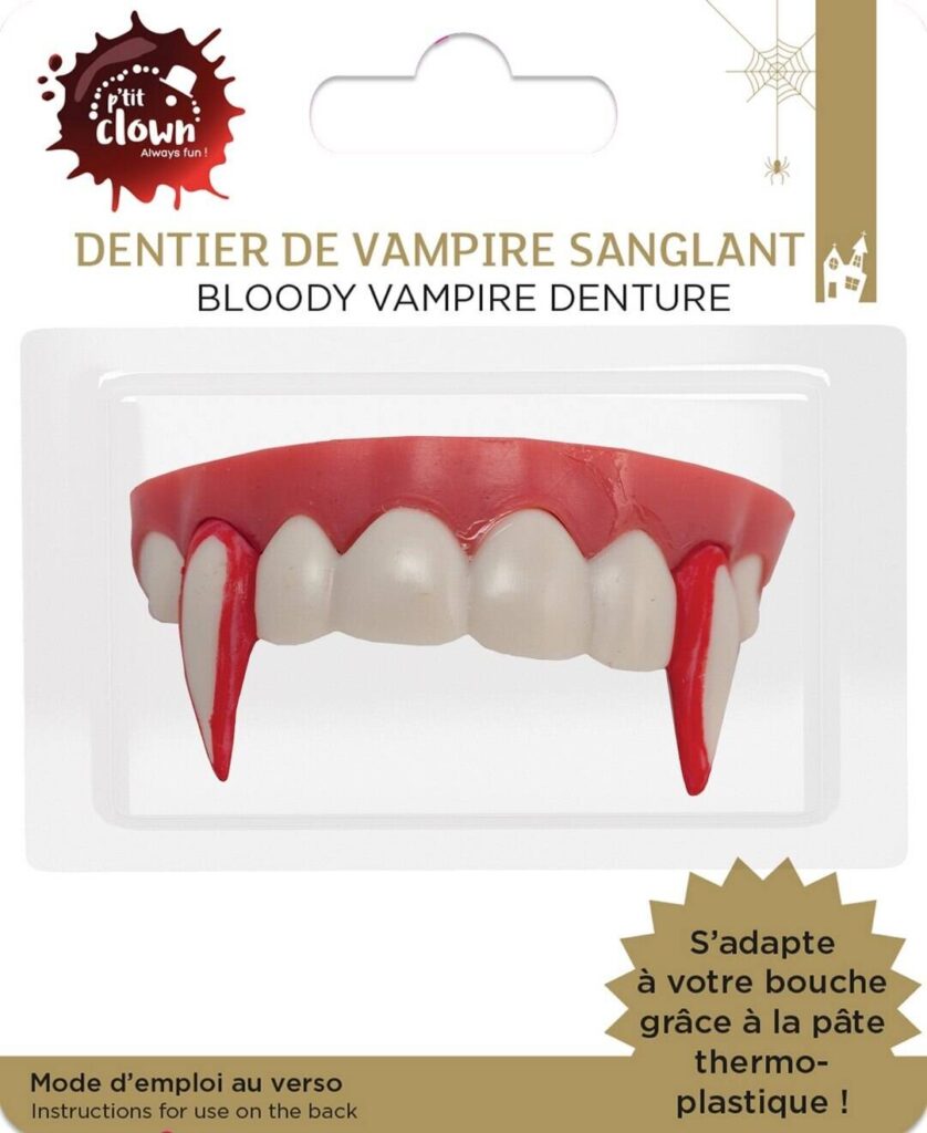 DENTIER DE VAMPIRE SANGLANT AVEC PâTE