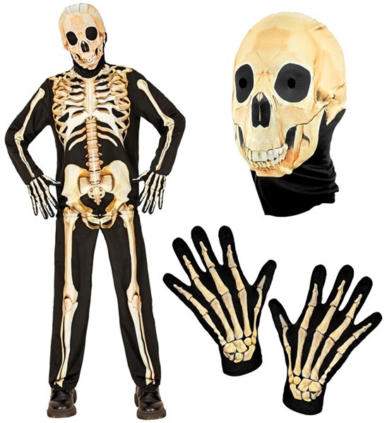 COMBINAISON SQUELETTE (veste, pantalon, gants et masque)