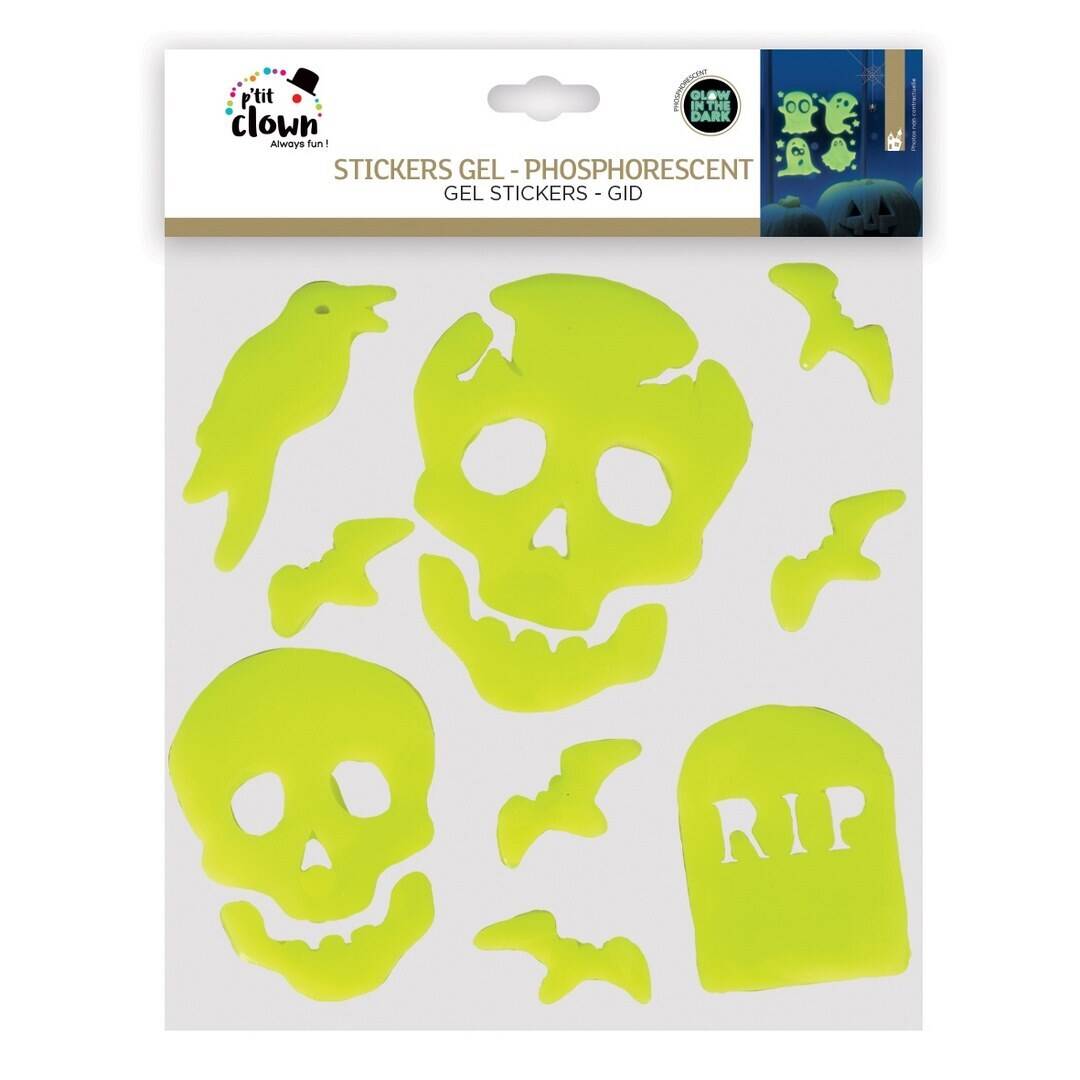 STICKERS GEL HALLOWEEN (Phosphorescents)modèle aléatoire – Image 2