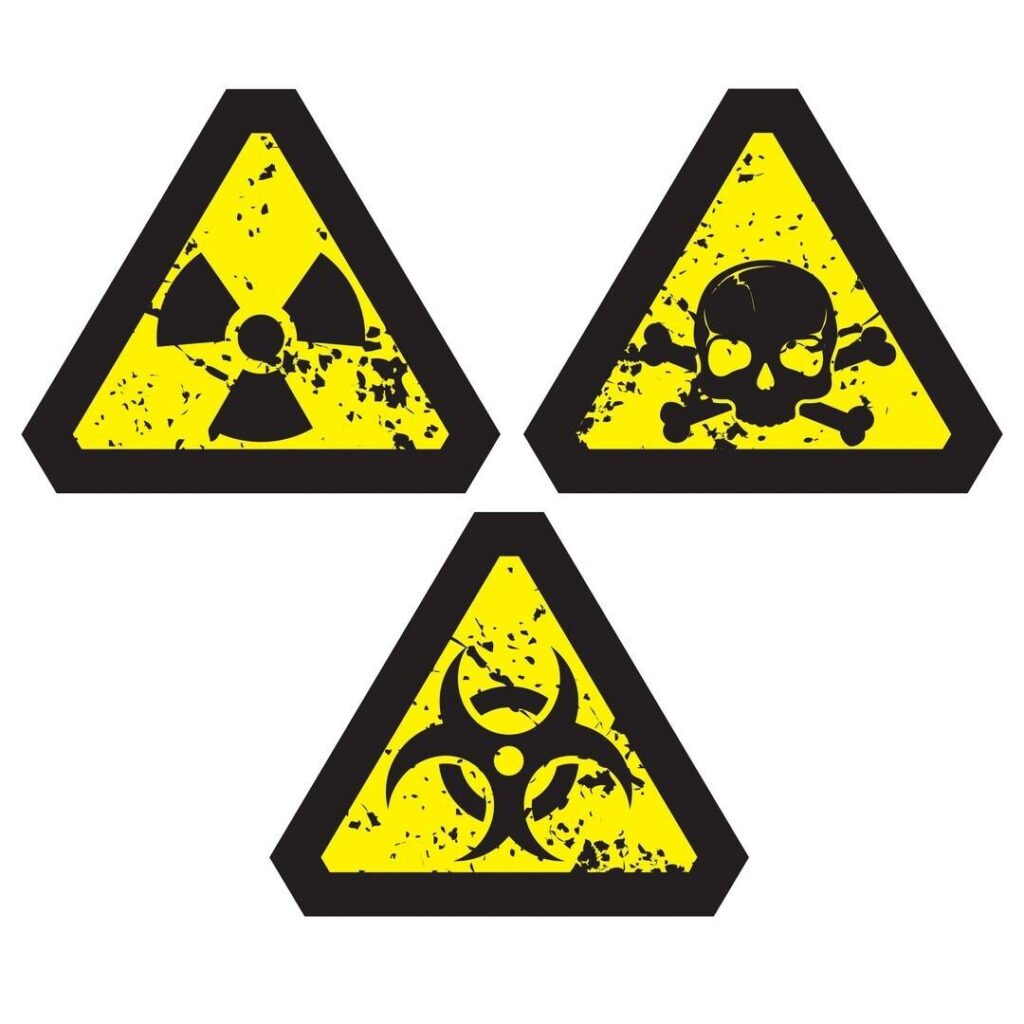 STICKERS DANGER BIOLOGIQUE  (lot de 3 )25cm