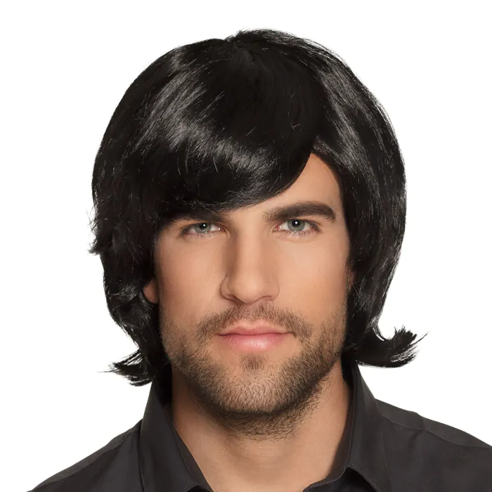 PERRUQUE BEAU GOSSE (Cheveux noirs)