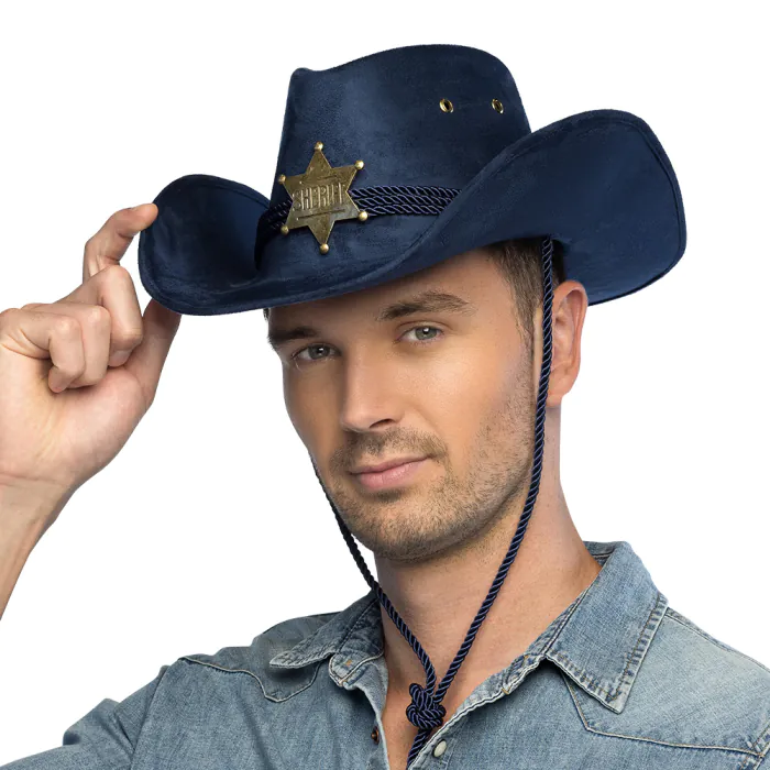 CHAPEAU COW BOY (BLEU- Version de luxe)